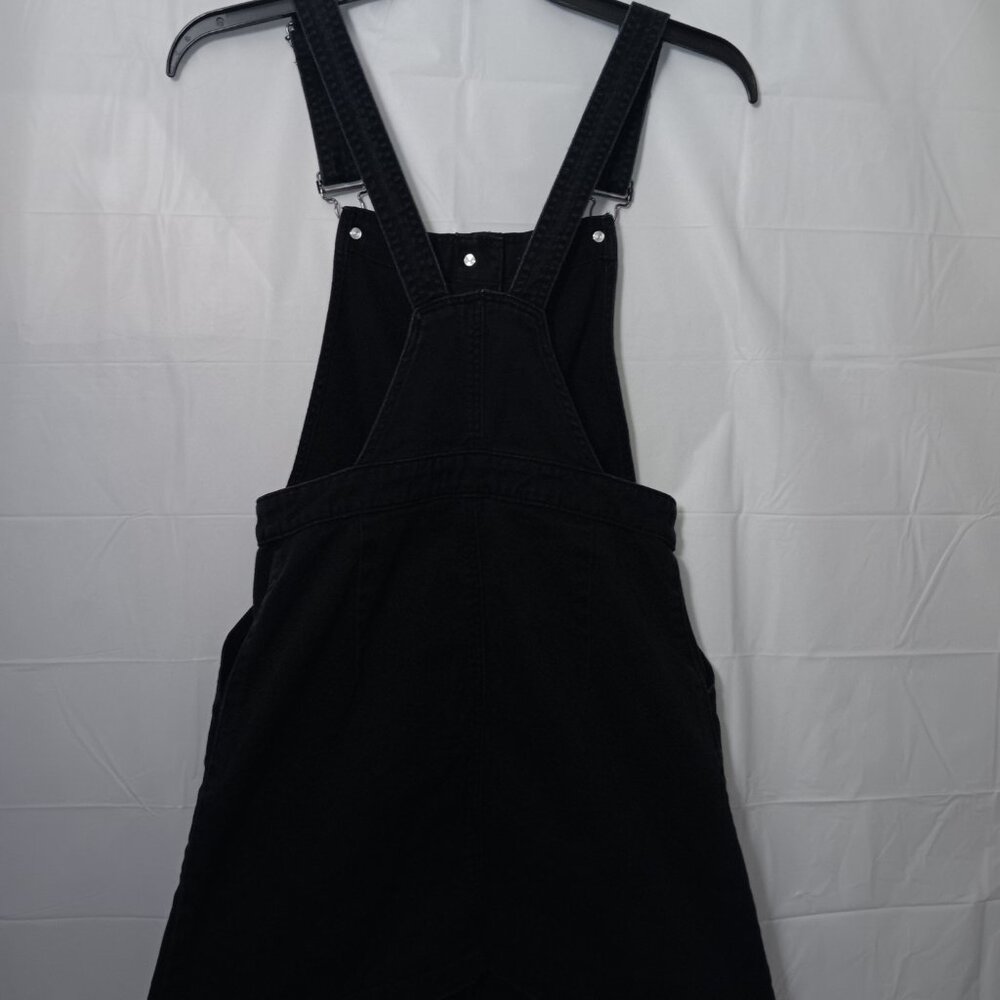 DIVIDED STRAPPY BUTTON DOWN BLACK DENIM DRESS - image 5